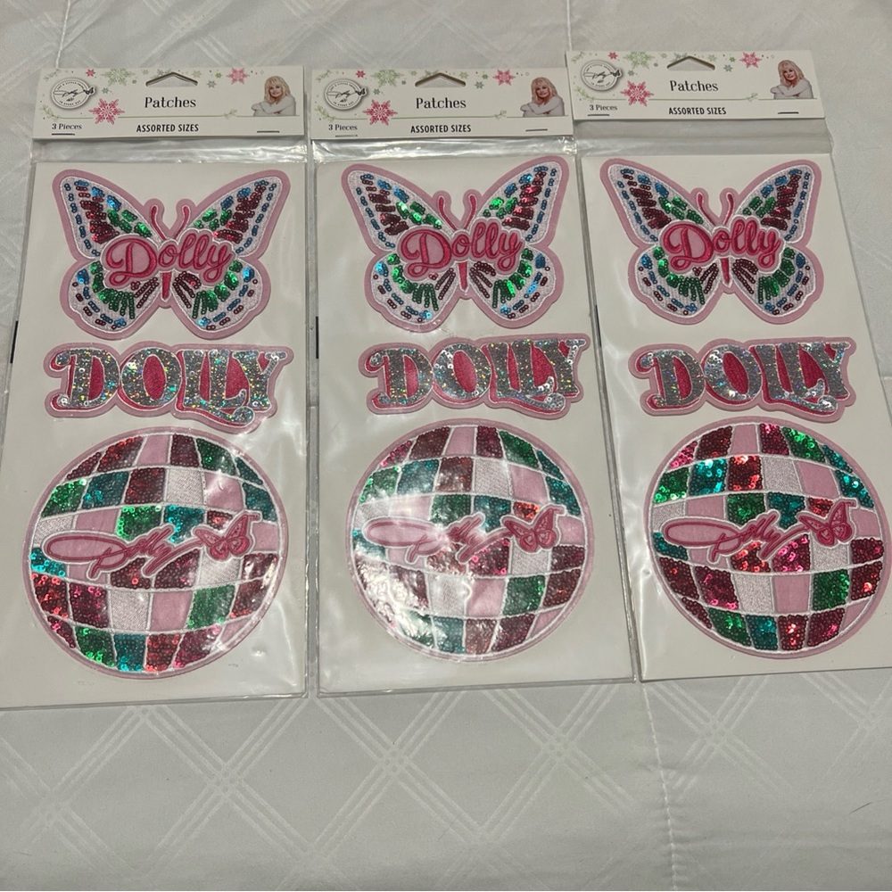 Dolly Parton Pink and Green Butterfly and Disco Ball decorations set of 3 packs